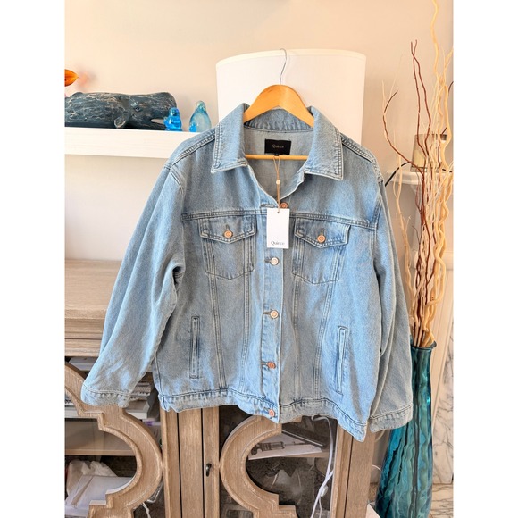 Quince Jackets & Blazers - Quince 100% Organic Cotton Oversized Denim Jacket Womens Large